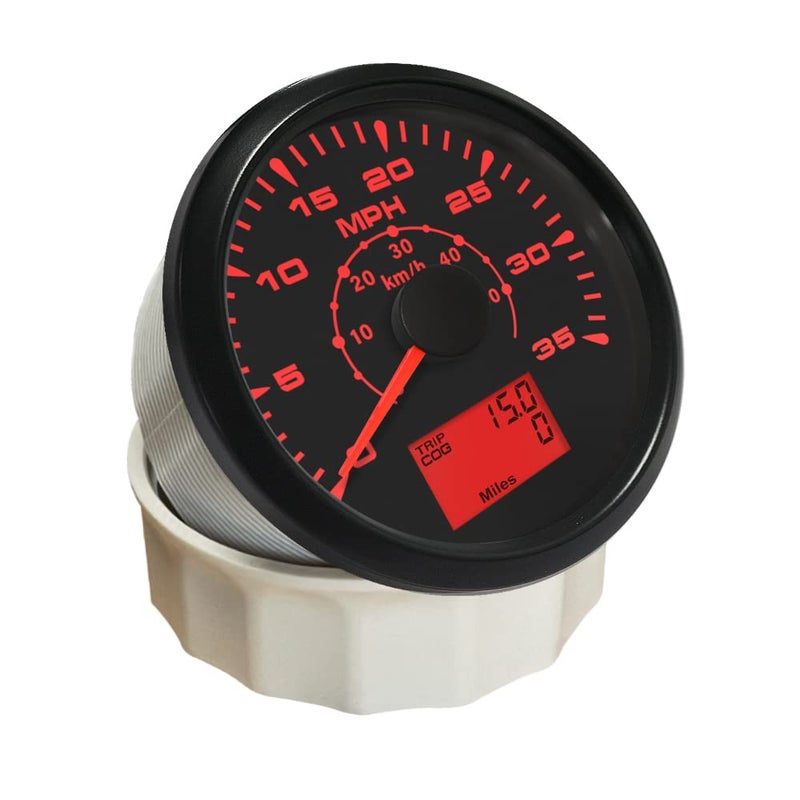 ELING ATV Car Boat GPS Speedometer Velometer 0-35MPH 0-55KM/H Odometer Gauge Kit with ODO Course Tripmeter 85mm 3 3/8" 12V 24V - Image 2